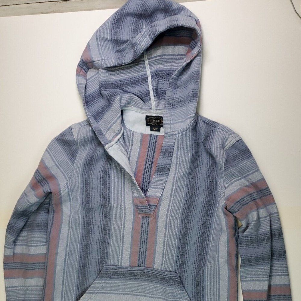 Pendleton Women’s 100% Cotton Surf Pullover Striped XXS Hoodie Hood Pocket